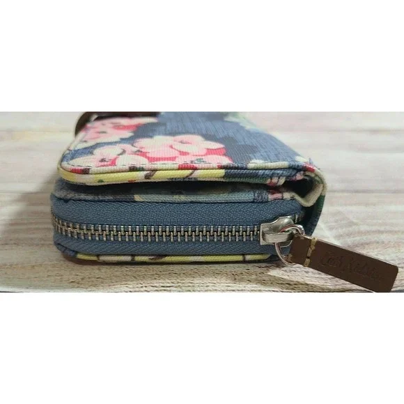 Kath Kidston London Zip Around Wallet Floral Cherry Blossom Oilcloth Cotton PVC - Picture 3 of 6